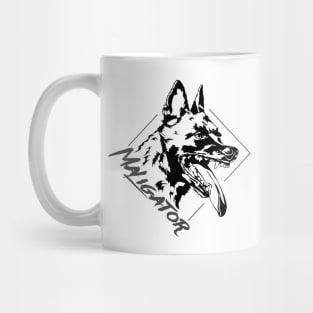 Funny Belgian Malinois Maligator dog portrait Mug